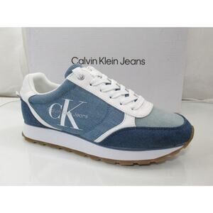 Women's Calvin Klein Jeans Cayle 5 Logo Lace Up Sneakers Light Blue Size 7.5